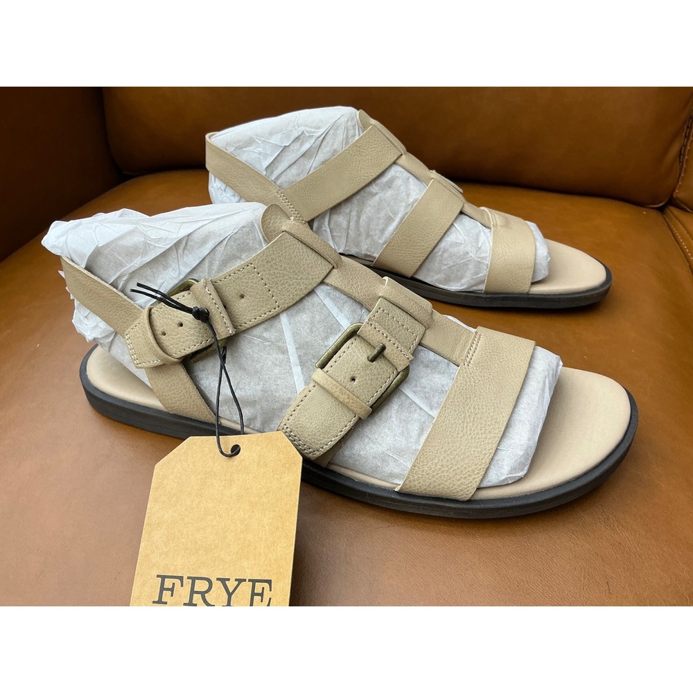 Frye and Co Dublyn Sandals Womens 9 Taupe Like New Gladiator Strappy Flat